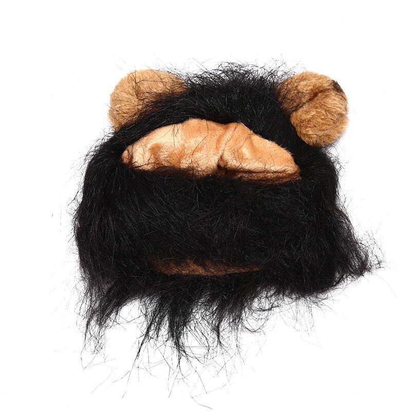 Śmieszne słodkie zwierzątko lwia grzywa czapka z peruką kapelusz dla kota Halloween Boże Narodzenie ubrania przebranie z uszami jesień zima kostium Cosplay