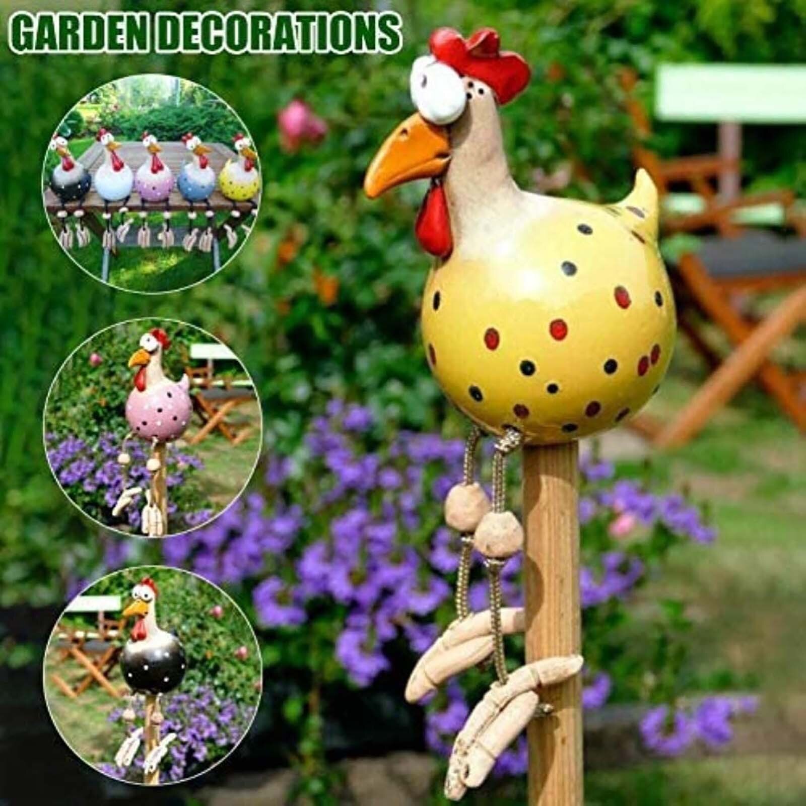 Ceramic Chicken Hilde Garden Decoration Animal Figure Garden Plug Pottery Figure Handcraft Ornament decoration de jardin Jardin