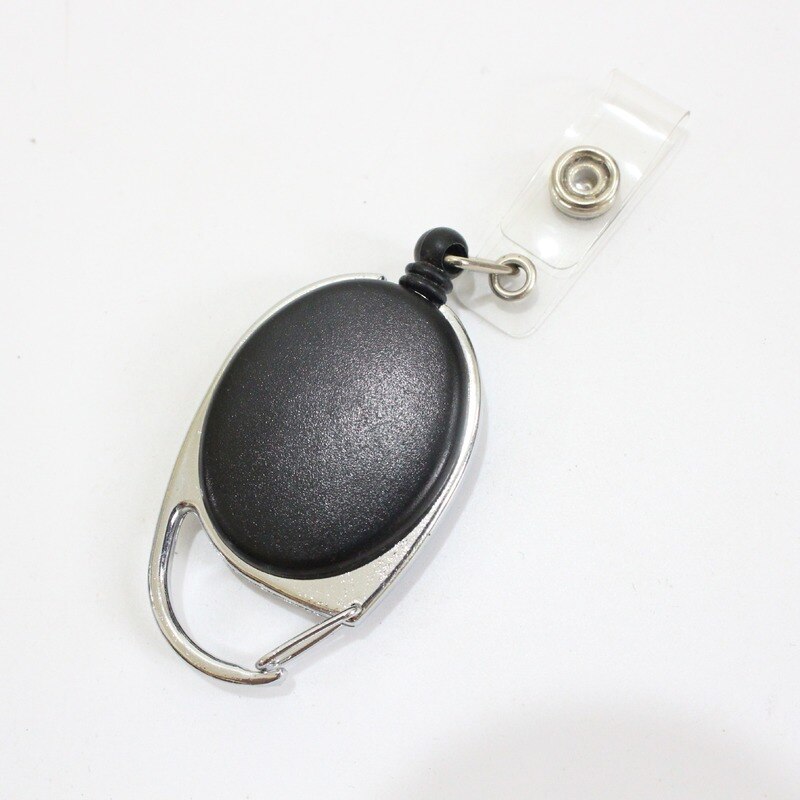 Zinc Alloy Plastic Retractable Badge Reel Name Tag Card Recoil Belt Key Ring Chain Clips
