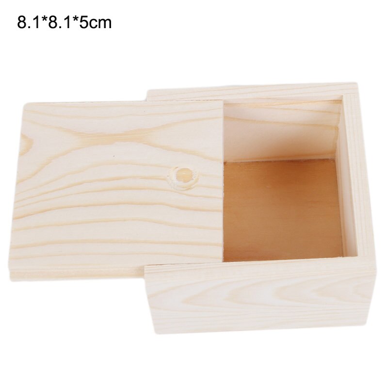 Håndlavede smykker opbevaringsboks naturlig farve håndlavet sæbe emballage træ buksbom almindeligt slik sag ring arrangør håndværk sag: Firkantet kasse