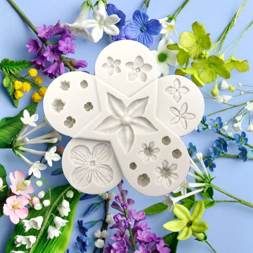 Bloemen Bladeren Siliconen Fondant Taart Decoreren Gereedschappen Sugarcraft Clay Mold Cookie Cupcake Chocolade Bakken Mallen