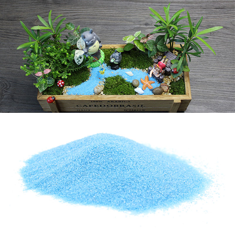 Jardín azul arena resina artesanía Mini paisaje miniatura Micro decoración Adorno