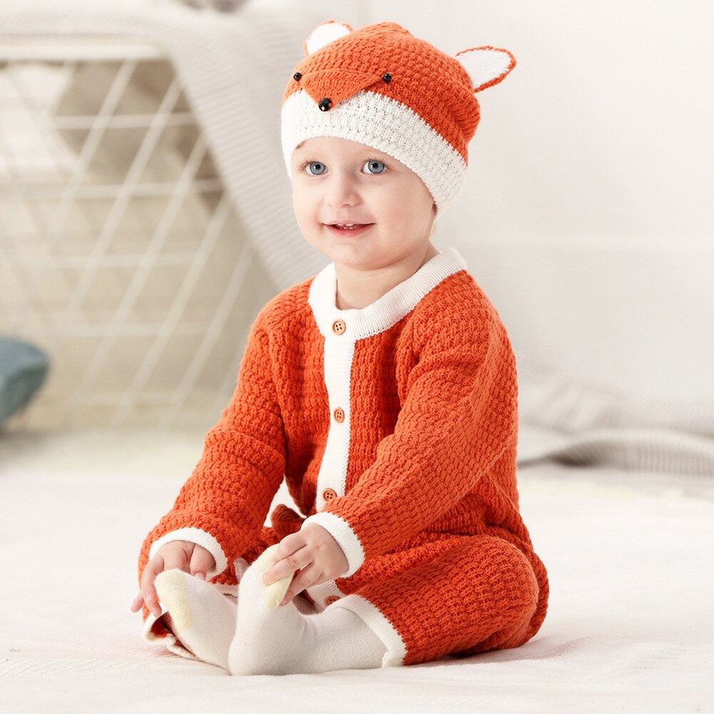 Baby Junge Strampler Strick Neugeborenen Baby Kleidung Mit Hut Infant Kleinkind Overall Für Kinder Baumwolle Kleinkind Jungen Overall