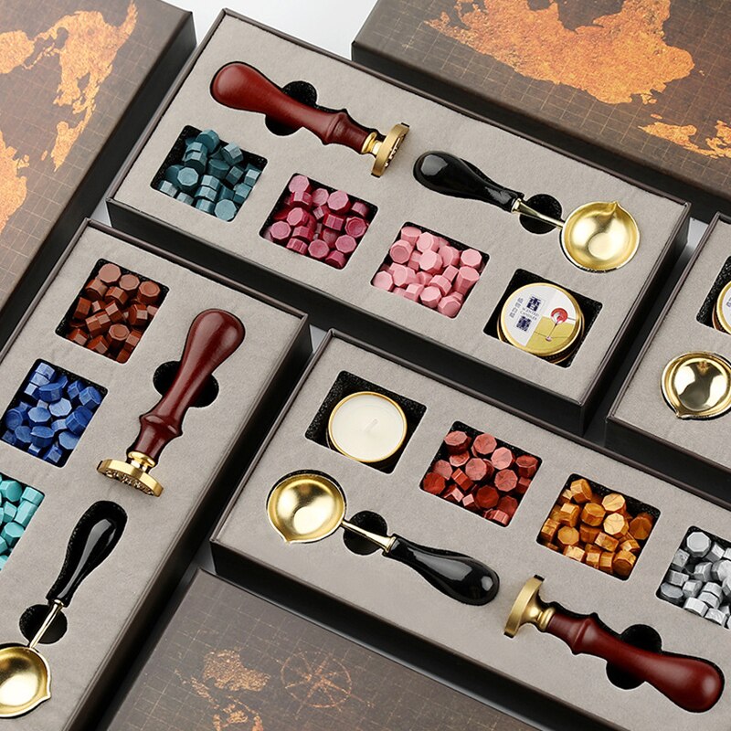 Sealing Wax Stamp Set Wedding Invitation Card Envelope Sealing wax Thank You Letter Wax Dipping Pot Decoration Crafts Making Too