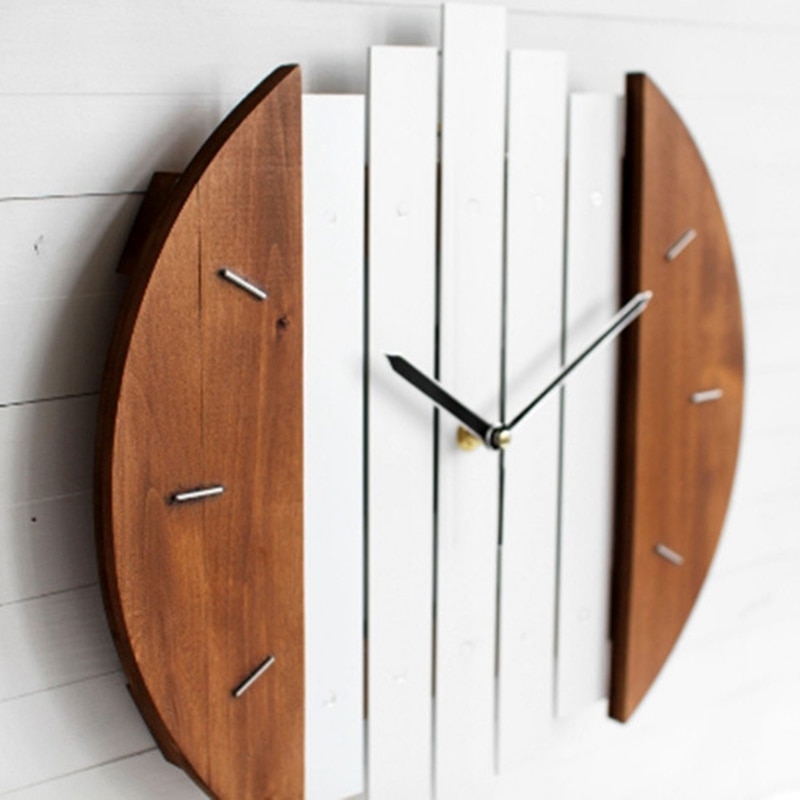 Reloj de pared de madera, moderno, Vintage, rústico, desgastado, reloj de arte silencioso, decoración del hogar