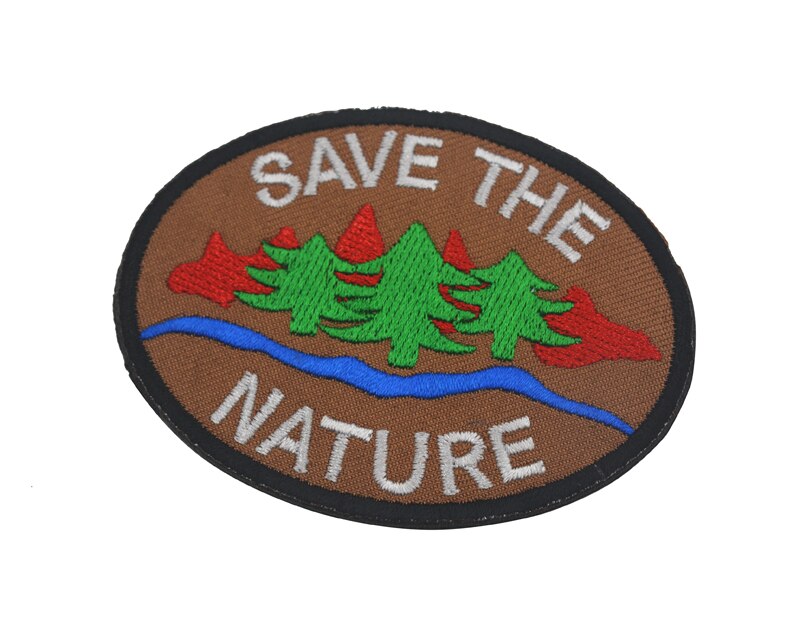 Mountain Geborduurde Applique Besparen Natuur Patch Aarde Boom Badge Patch