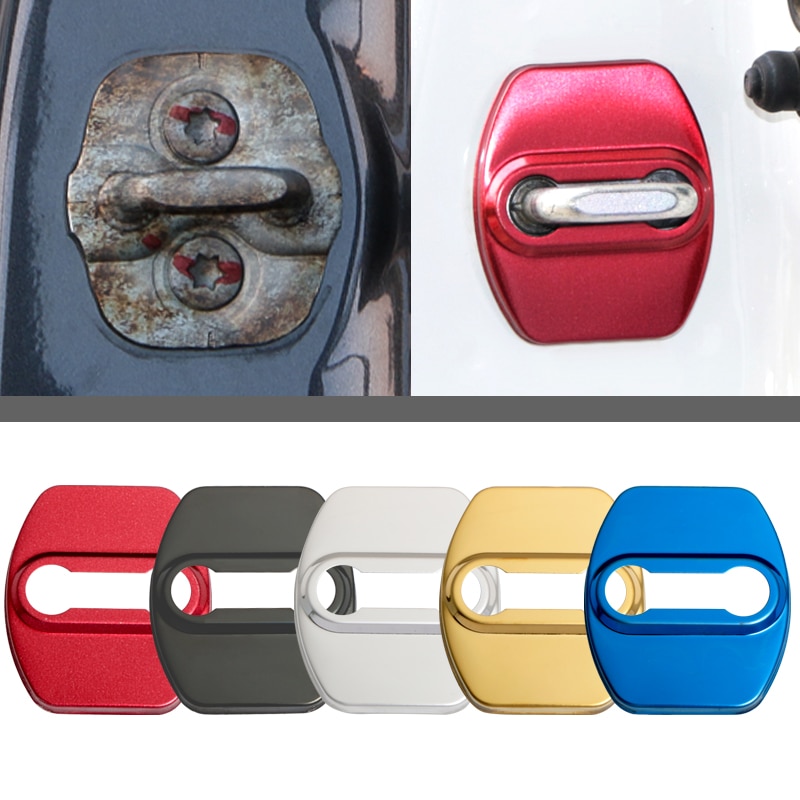 Bil styling automatisk dørlåsbeskyttelse rustfritt stål dekselveske til hyundai tucson montering av tilbehør