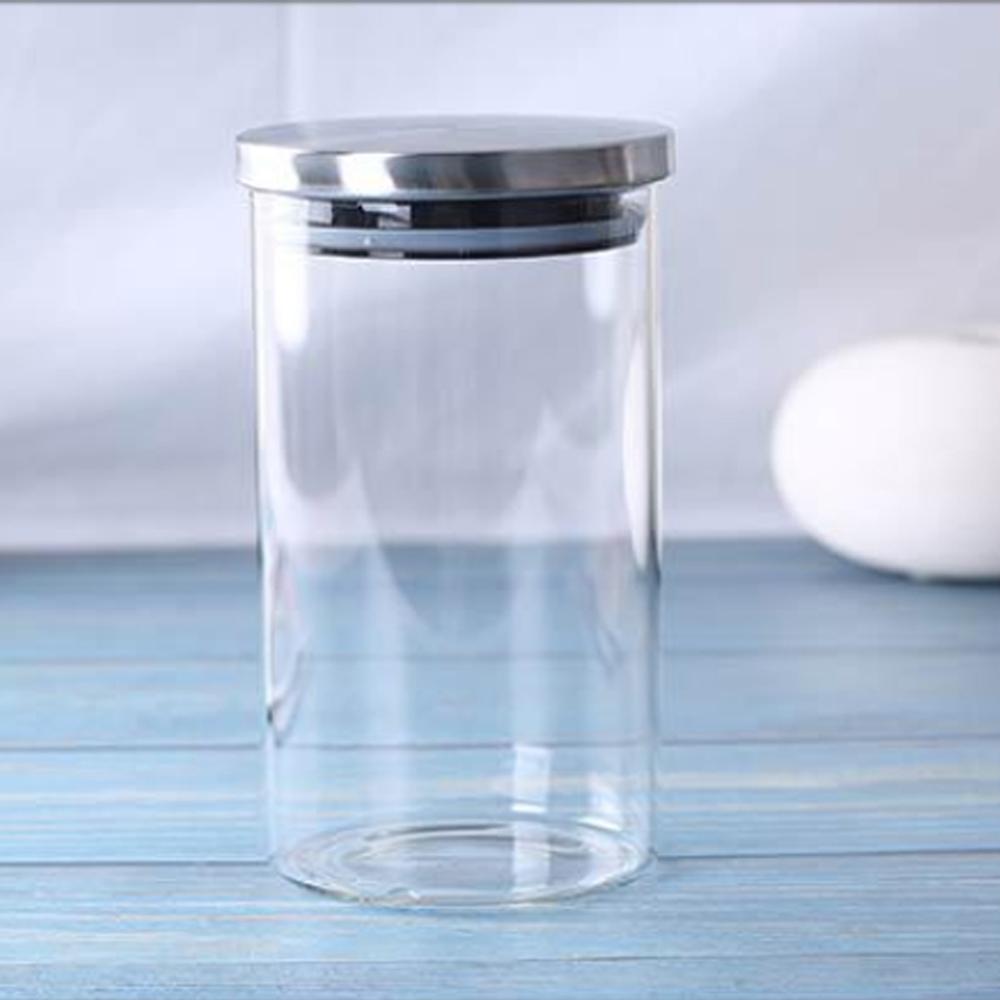 Transparent Glass Food Storage Box Dry Grains Food Storage Bottle Container Kitchen Organizers Sealing Storage Case Jars