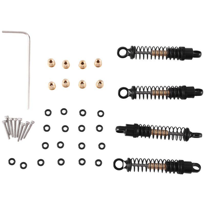 Amortisseur d'huile en métal FRIHA-4Pcs 40Mm, pour Axial SCX24 C10 JLU Gladiator Bronco 1/24 RC, mises à niveau de voiture sur chenilles: Black