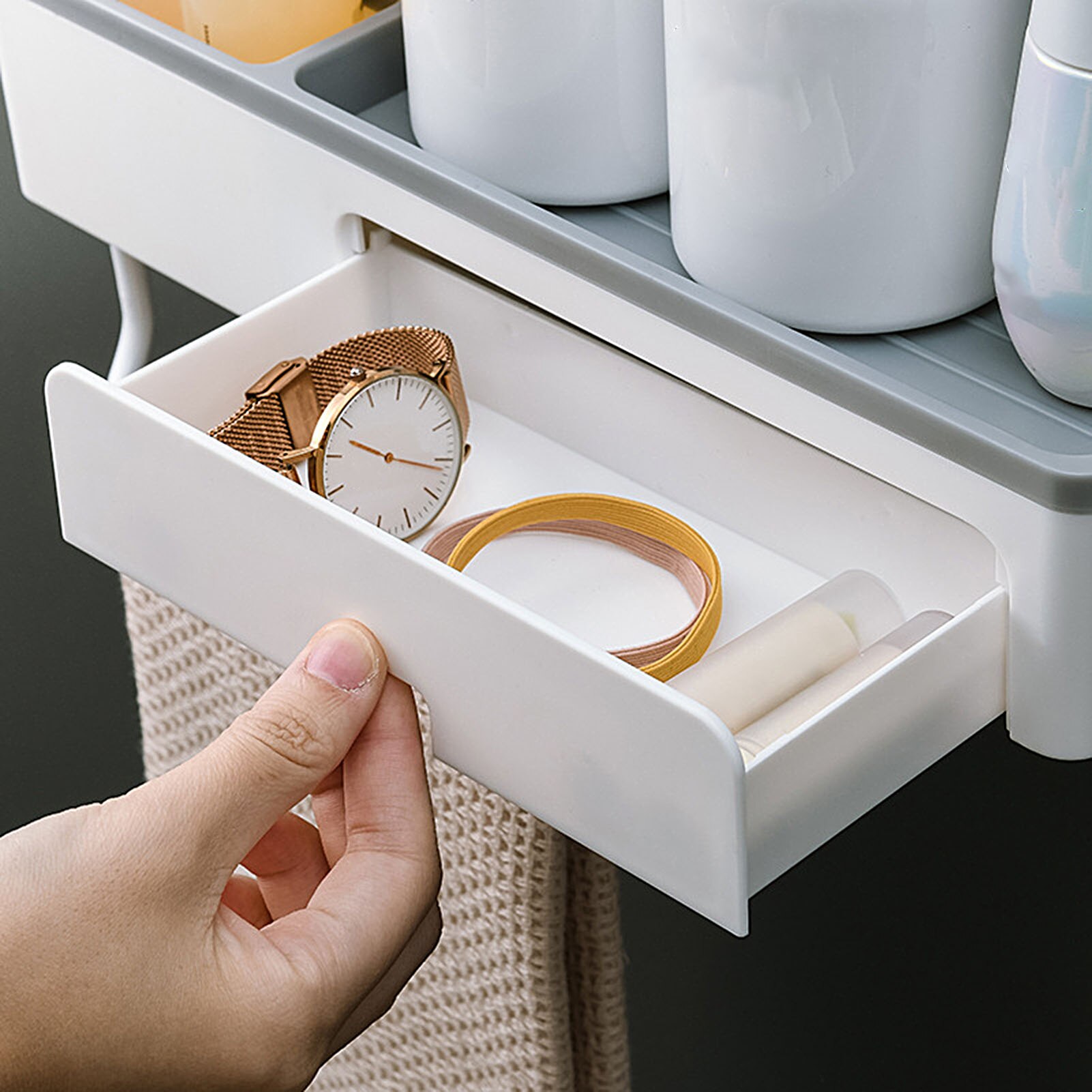 Wall-mounted Bathroom Shelves Storage Baskets with Tower Rack Shower Accessories Bathroom Fixture Multi-Purpose Holder