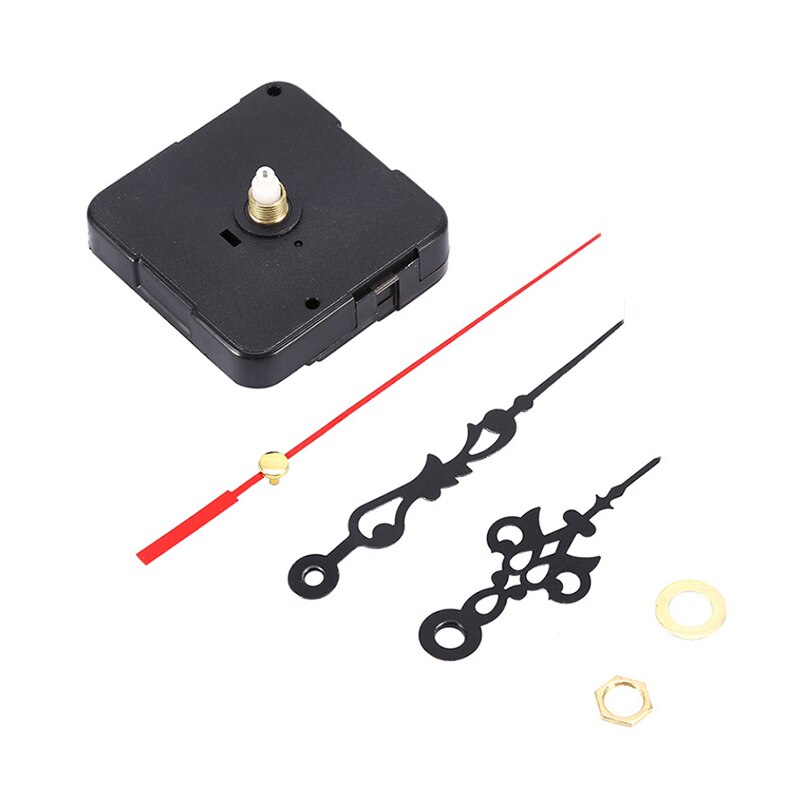 Replacement Quartz Clock Movement Mechanism Motor & Fittings - DIY Repair kit Silent Black And Red Pointer Repair Kit Tool