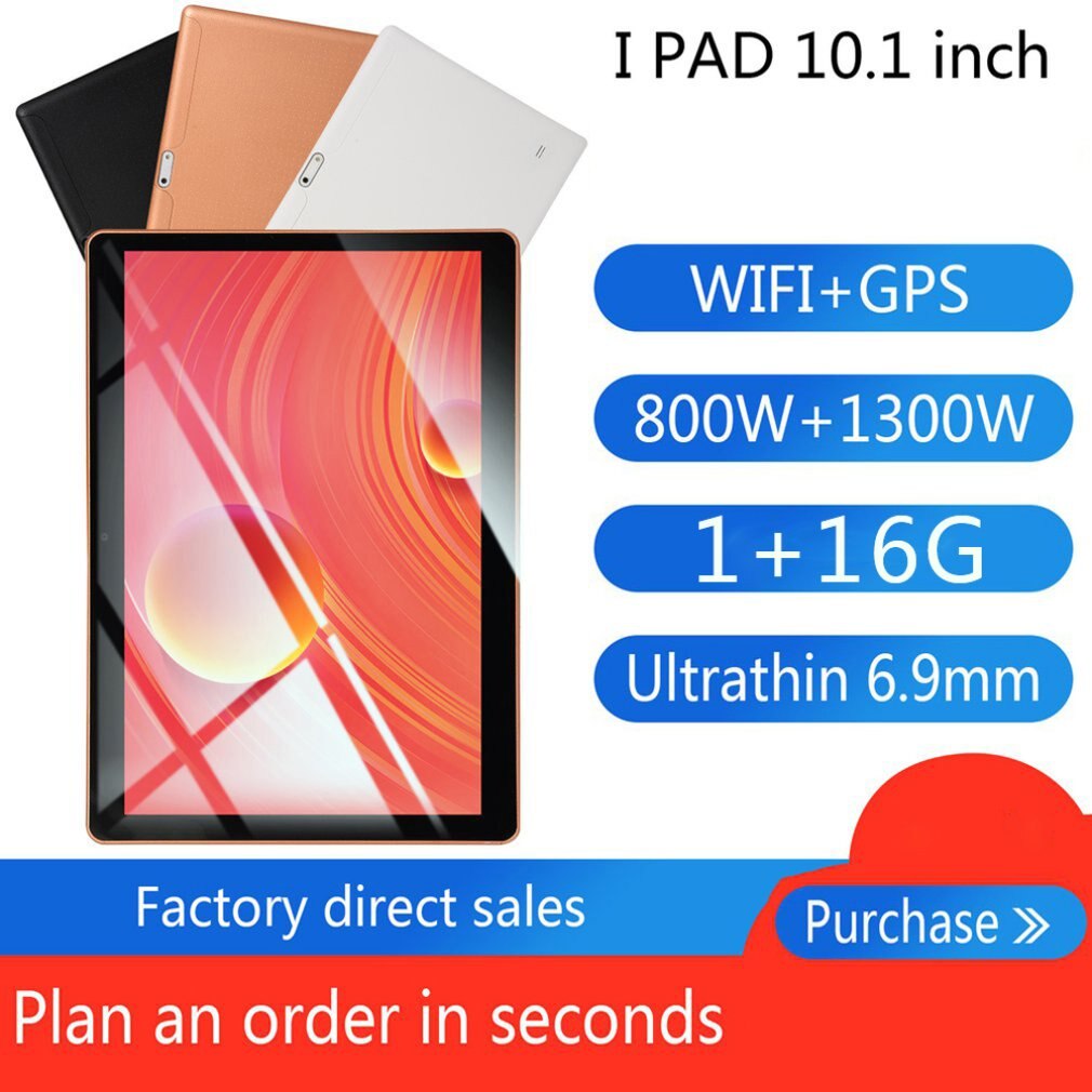 10.1 Inch Tablet 3G Computer Ips Hd Scherm Draadloze Wifi Geheugen 1 + 16Gb Gps Android Systeem Gps android Tablet