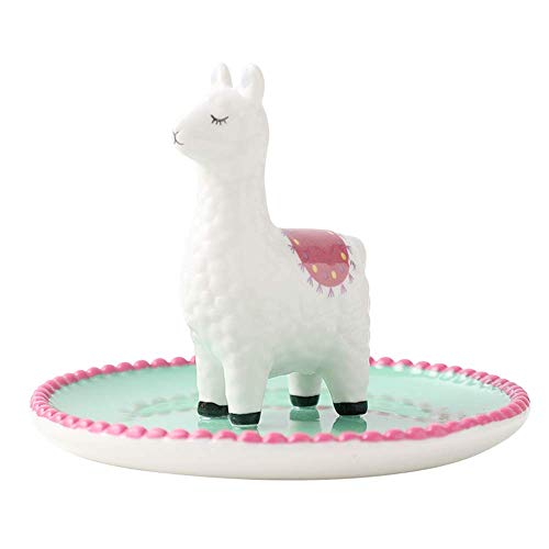 Plato decorativo de cerámica de Alpaca, bandeja de almacenamiento de joyas, plato de exhibición de anillo, baratija, tocador, plato, Decoración de mesa