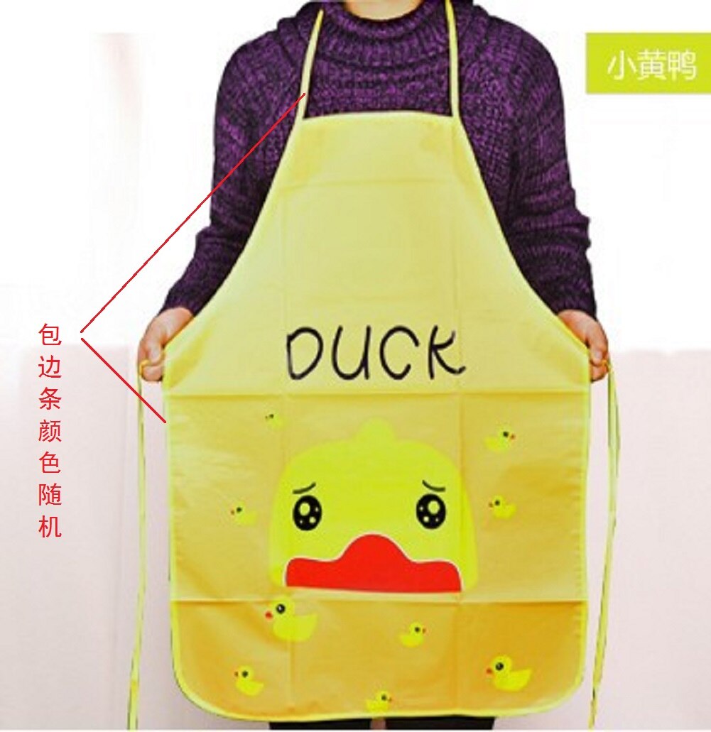 1pcs Cute Cartoon Animal Women Waterproof Apron Kitchen Restaurant Cooking Aprons Anti-oil Bib cocina BBQ Baking tablier: C