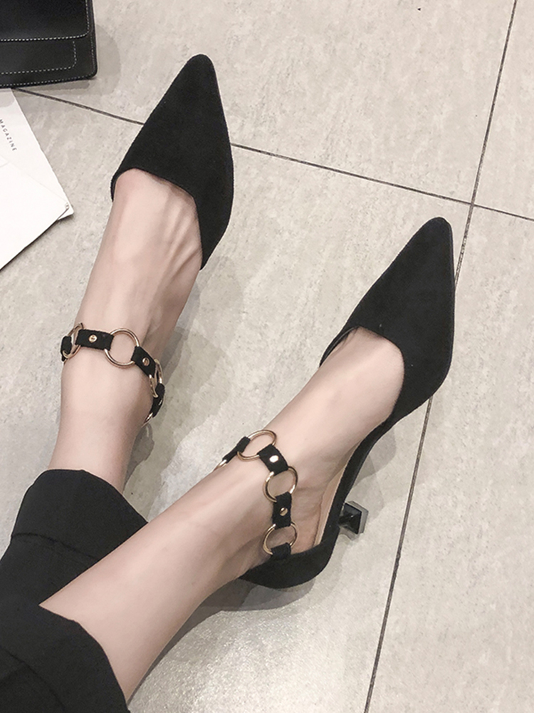 automne talon haut baotou stiletto polyvalent confortable chaussures sexy
