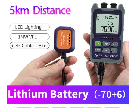 Mini 4 in 1 Optical Power Meter Visual Fault Locator Network Cable Test optical fiber tester 5km 15km 30KMVFL: 50AP-1mw  5KM