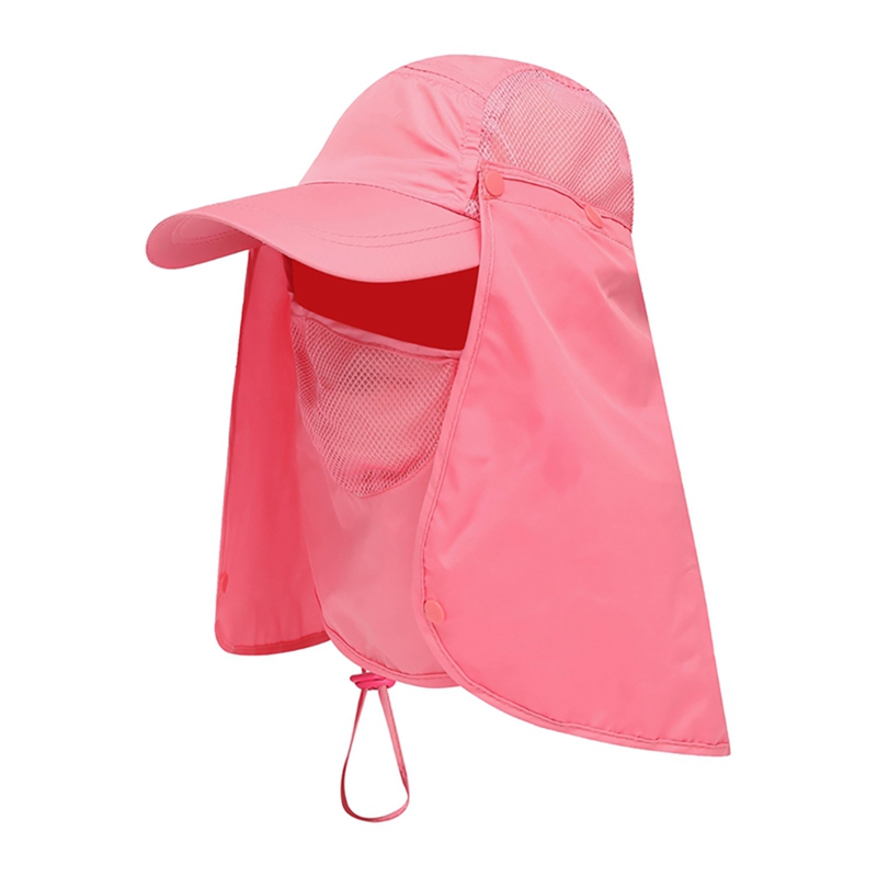 Fishing Flap Caps For Men Women Quick Dry Sunshade UV Protection Removable Ear Neck Cover Caps Mosquito-proof Hat Wild River Hat: Beige