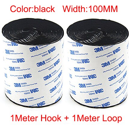 20/25/30/50/100mm 3M Velcro for Carpet Hook Loop Fastener Self Adhesive Tape Sewing Cloth Strap Roll Strong Sheet Auto Sticker: 100mm black