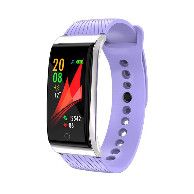 F4 Smart Band Blood Pressure Heart Rate Monitor Men Women Wristband Fitness Sports Watch Pedometer Smart Metal Bracelet: purple silican