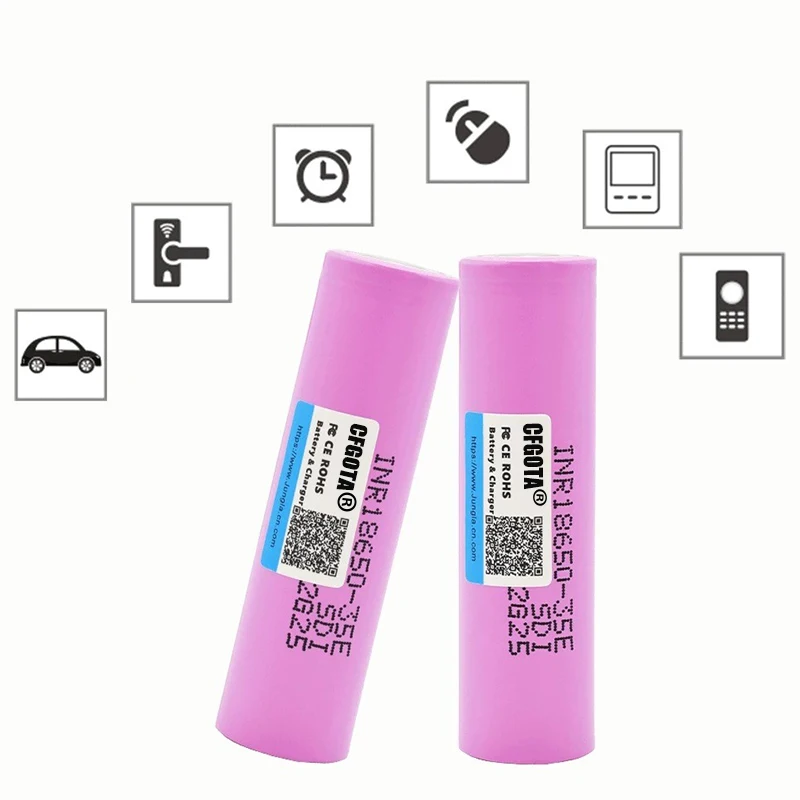 Batería 18650 35E 3,7 V 3500mAh descarga 18650 batería de iones de litio 3,7 v INR18650-35E batería recargable para linterna