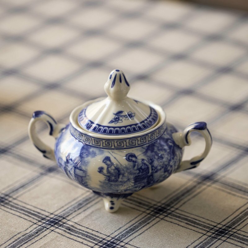 British Coffee Cup Set Retro Afternoon Tea Set Black Tea Cup Saucer Creamer Sugar Pot Big Plate Kithenware Supplies: Sugar Jar 300ml