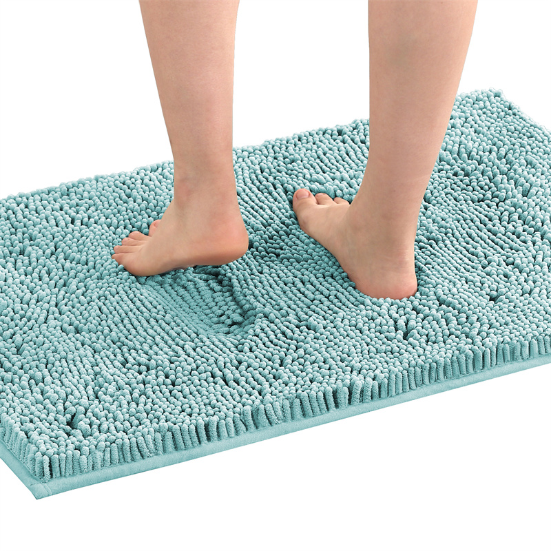 Chenille Absorberende Badkamer Vloermat Antislip Badkamermatten Badkleed Lang Haar Vloermat Slaapkamer Deur Tapijt Woondecoratie: 400mm x 400mm / Roze