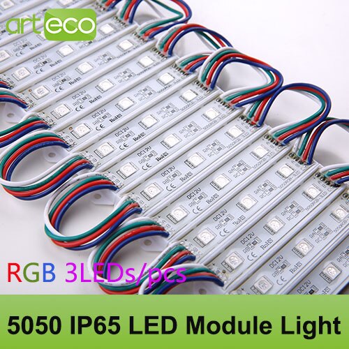 100 Stks/partij DC12V 5050 3Leds Led Module 5050 Rgb Led Module Licht Rgb IP65 Waterdicht