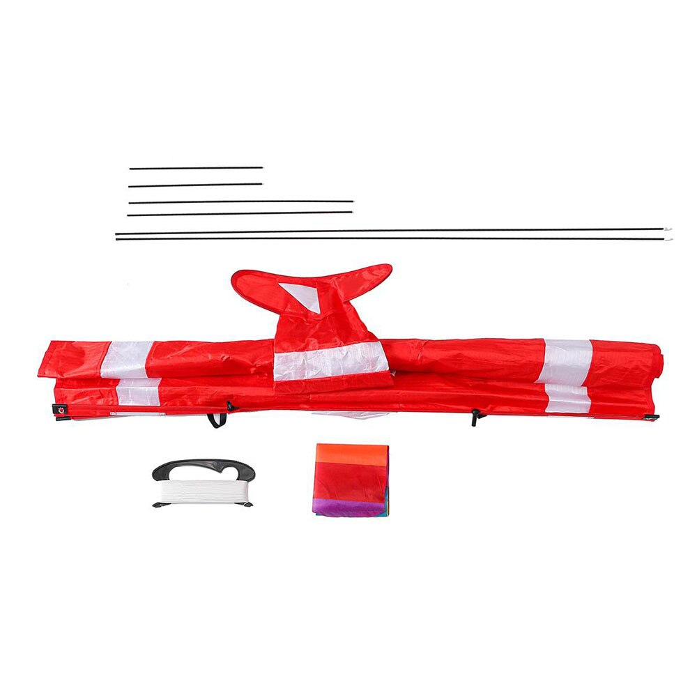 3d enkele lijn rode witte vliegers outdoor fun sport strand vlieger met rode staart gemakkelijk te vliegen grote vlieger vliegtuig