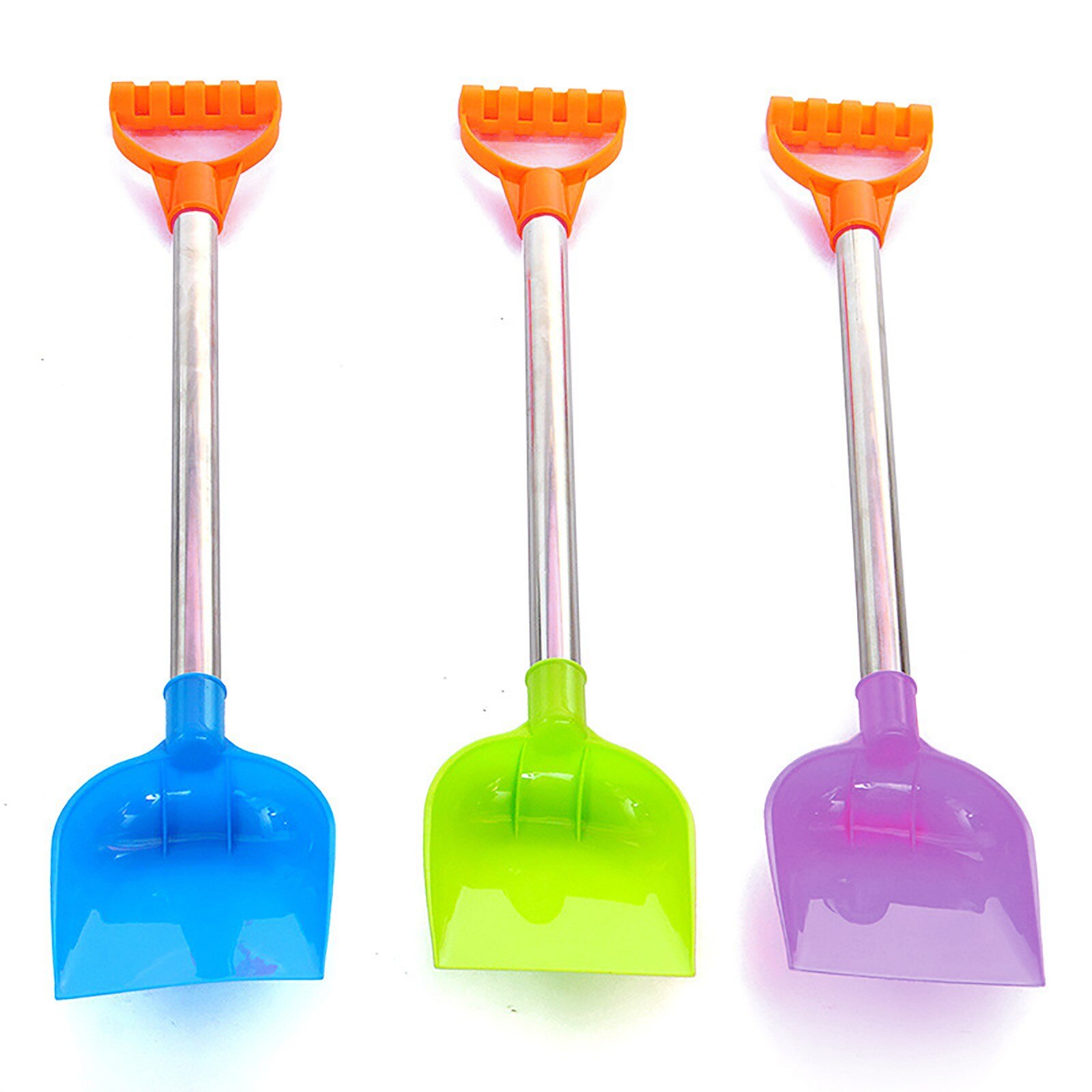 Pala de nieve retráctil para niños, pala de playa con mango de acero inoxidable, herramientas de jardín, 25 #1/4 piezas