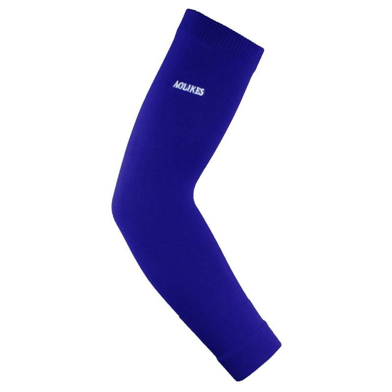AOLIKES-Calentadores de brazo elásticos para baloncesto, manguitos de voleibol, transpirables, coderas de ciclismo, soporte de compresión, 1 unidad: Blue