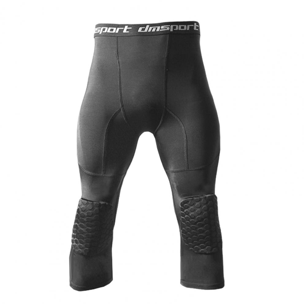 Durable Workout Leggings with Knee Pads Breathable Compression Pants Youth Boys Basketball Compression Pants: 4G / black
