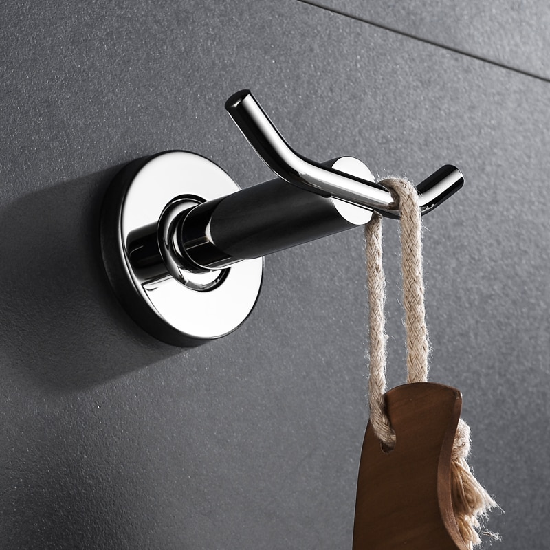 Robe Hook 2 Hooks Clothes Hook SUS 304 Stainless Steel Bathroom Kitchen Accessories Towel Hook