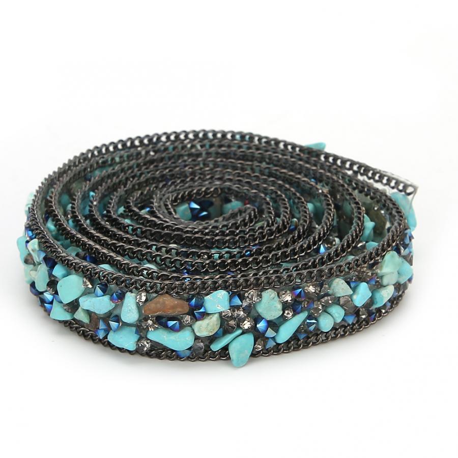 Strass grus band kedja kläder skor kristall strass kedja dekoration tillbehör 1.5cm bredd: 1