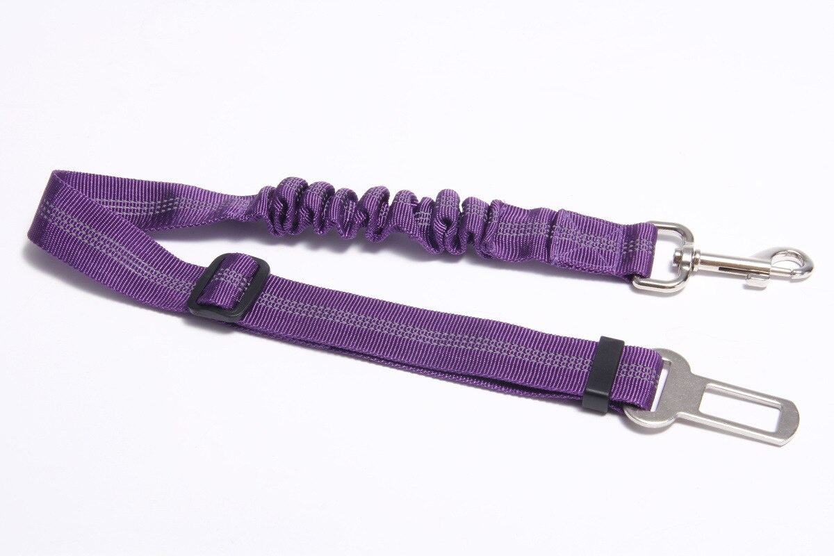 Dierbenodigdheden Autogordel Hond Seat Belt Hondenriem Voertuig Riem Verstelbare Demping Elastische Reflecterende Veiligheid Touw Voor Hond kat: purple