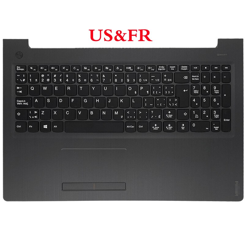 Funda superior/inferior para lenovo ideapad 310-15 310-15ISK 310-15ABR 510-15 510-15ISK 510-15IKB, reposamanos, varios idiomas,: US and FR