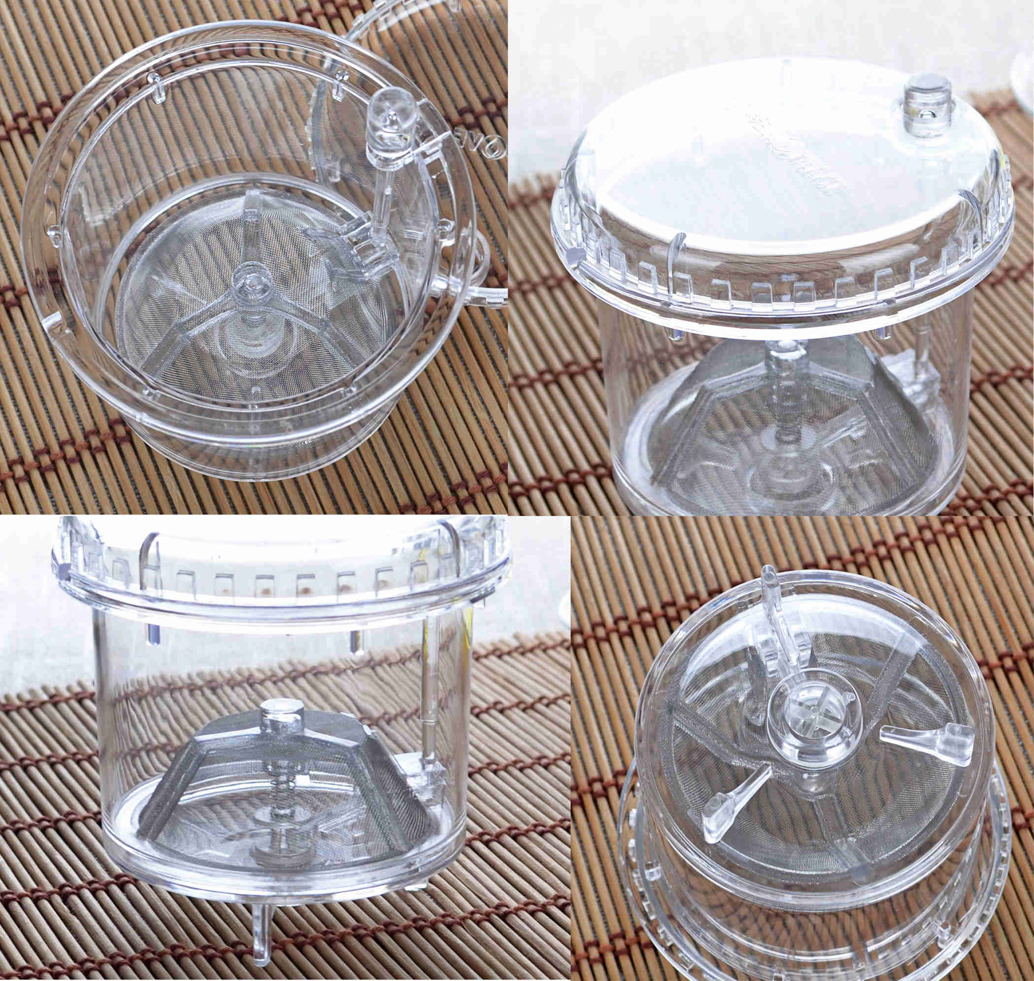 Teapot with Filter Function &amp; 4PC Cute Double Wall Glass Tea Cups Coffee Mugs