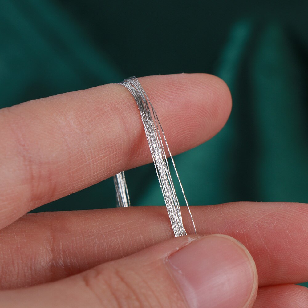 1Roll 100m Handgemaakte Goud/Zilver Kleur Koperdraad Borduurgaren Kruissteek Thuis Naaimachine Accessoire Spool DIY Ambachten
