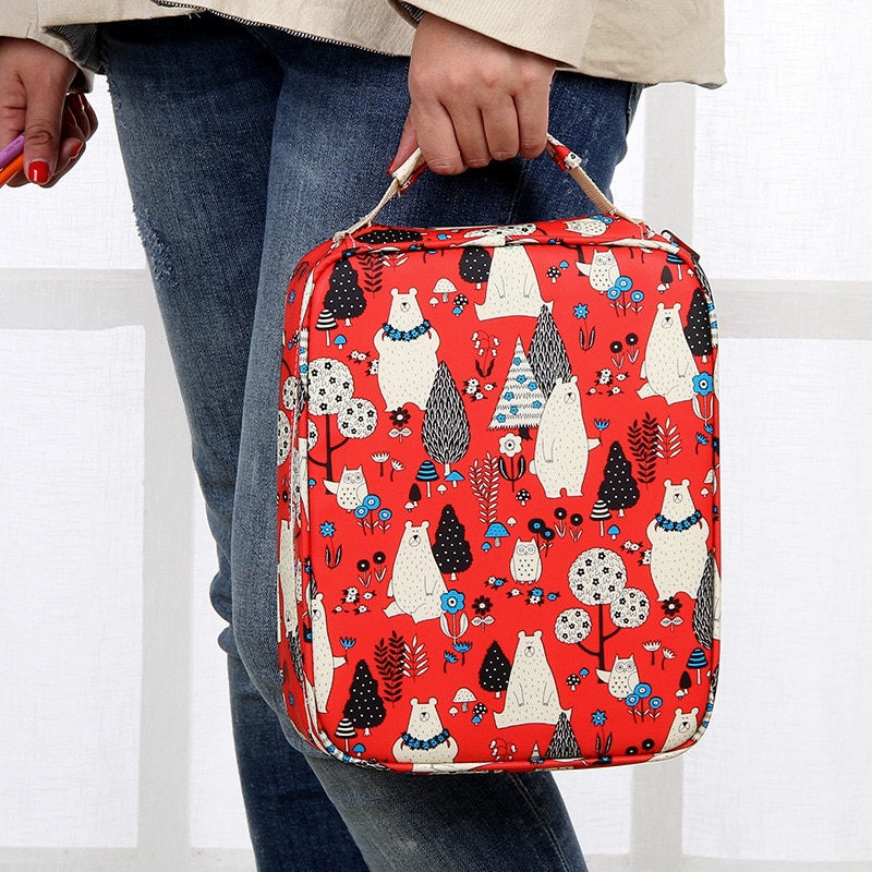 Creativa cartuchera 150 Solt de gran capacidad de colores, cartuchera multifuncional con estampado Floral de animales de dibujos animados, caja para lápices, suministros de arte
