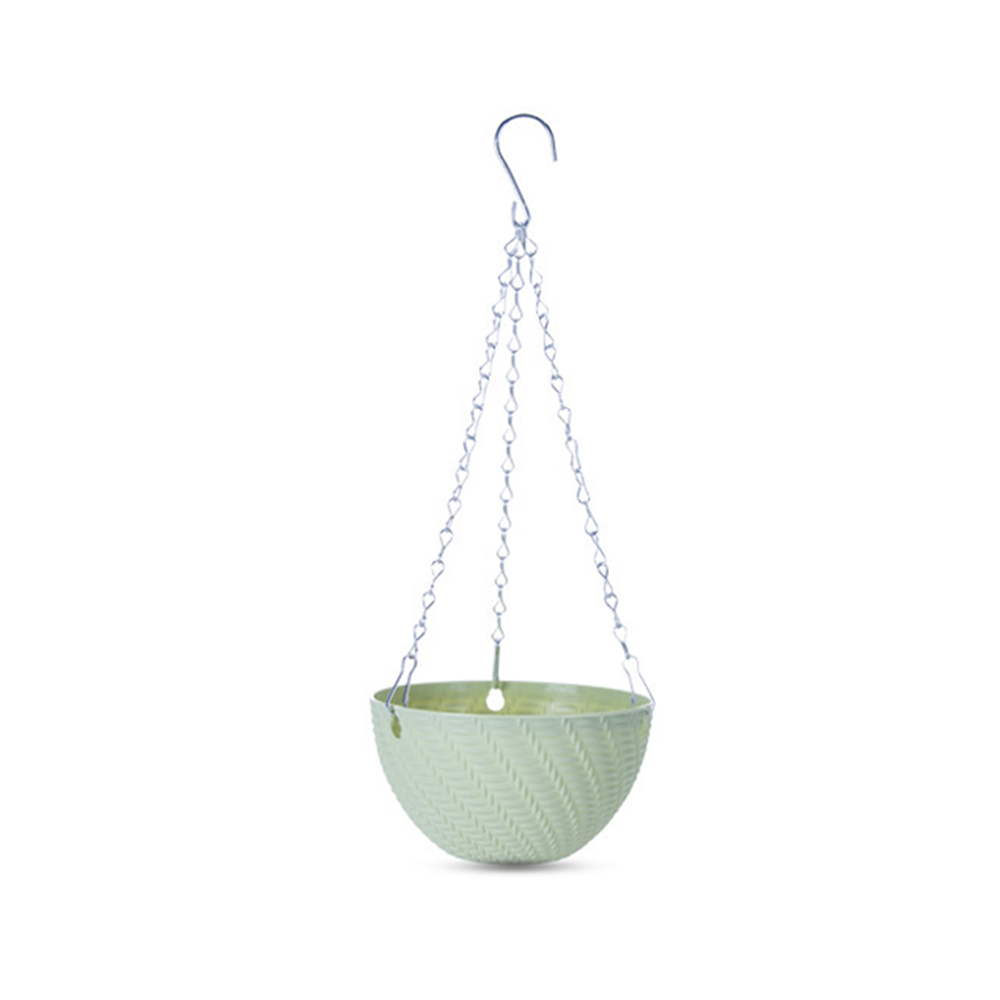 1 pcs Plant Chain Basket Hanging Garden Flower Pot Home Plastic Planter Decoration: Light Green