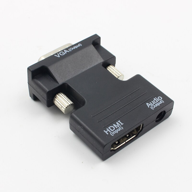 HDMI-compatible Female to VGA Male Converter with 3.5mm AUX Audio Cable Adapter 1080P FHD Video Output for PC Laptop TV Monitor
