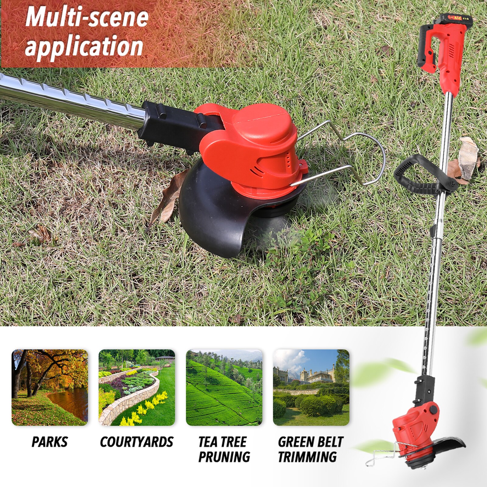 21V Electric Lawn Mower Cordless Household Grass Trimmer Cutter Portable Pruning Garden Tool