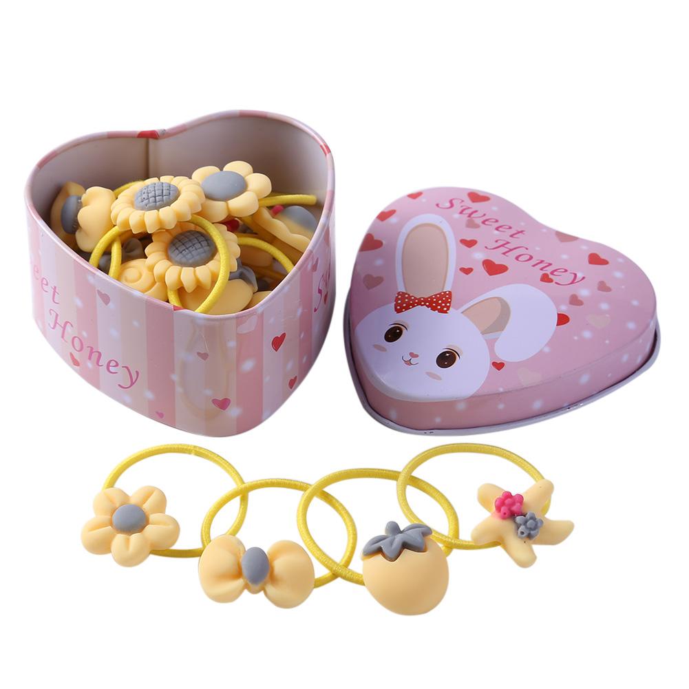 20 pièces/ensemble filles bandes de cheveux bandes de caoutchouc avec boîte mignon dessin animé enfants élastique bandeau infantile chouchous chapeaux enfants bandeau
