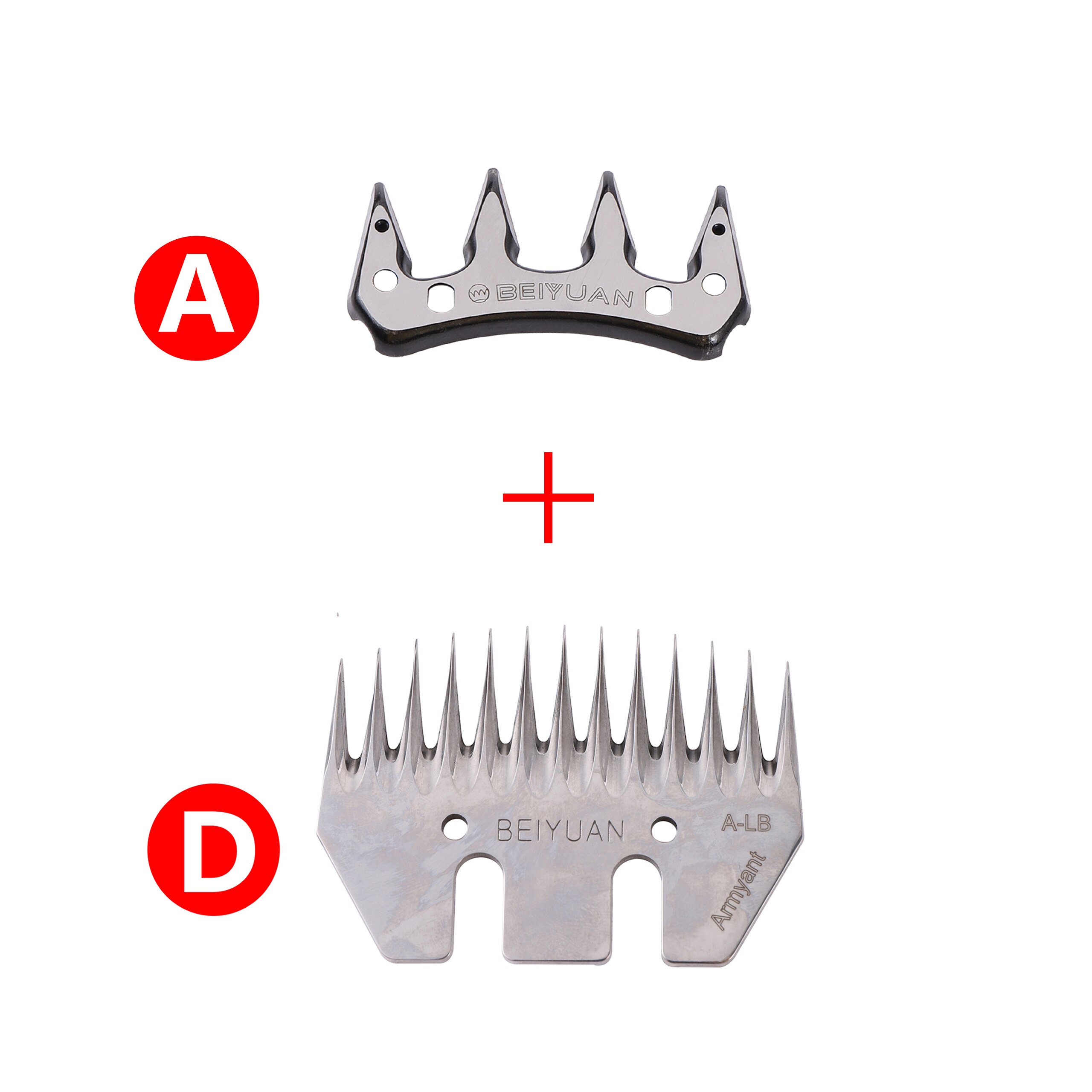 Tijeras de esquilar ovejas y cabras, herramienta alternativa recta para esquilar ovejas, hoja curva de 4/9/13 dientes, 2 piezas: A 1pc and D 1pc