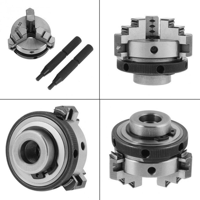 Scroll Draaibank Chuck K01-50 50Mm Mini Hand Hout Draaibank Chuck Met 3 Kaken & Montage Draad Houtbewerking Gereedschap Draaibank accessoires