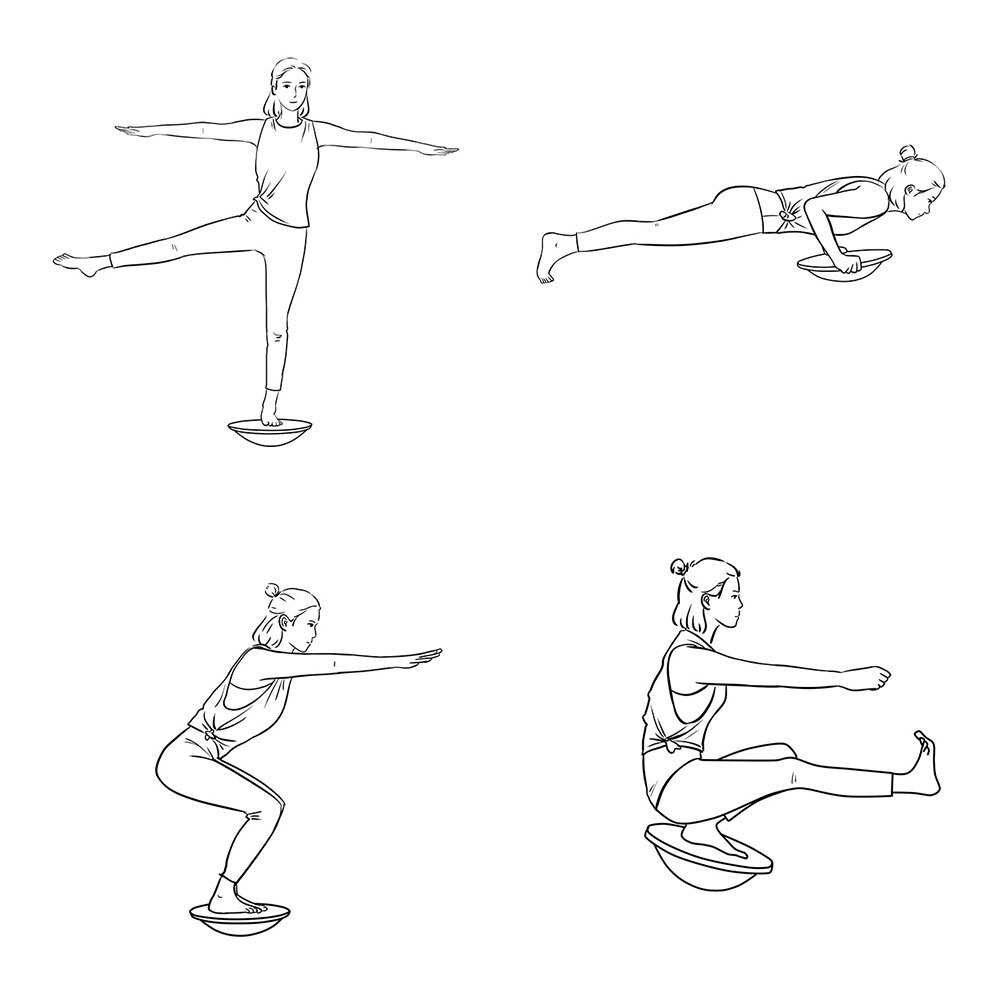 Balance Board Exercise Balance Stability Trainer Portable Balance Board with Handle for Workout Core Trainer Therapy