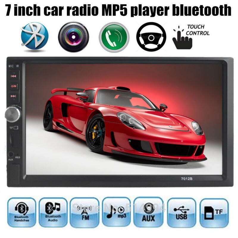 7012b autoradio 2 din algemeen 7 '' inch touchscreen autoradio video  mp5 speler ondersteuning achteruitrijcamera en stuurwiel