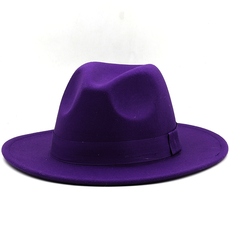 7CM Wide Brim Women Felt Fedora Hats With Bee Ribbon Autumn Winter Wedding Party Trilby Hat Men Gentleman Jazz Hats 54-58CM
