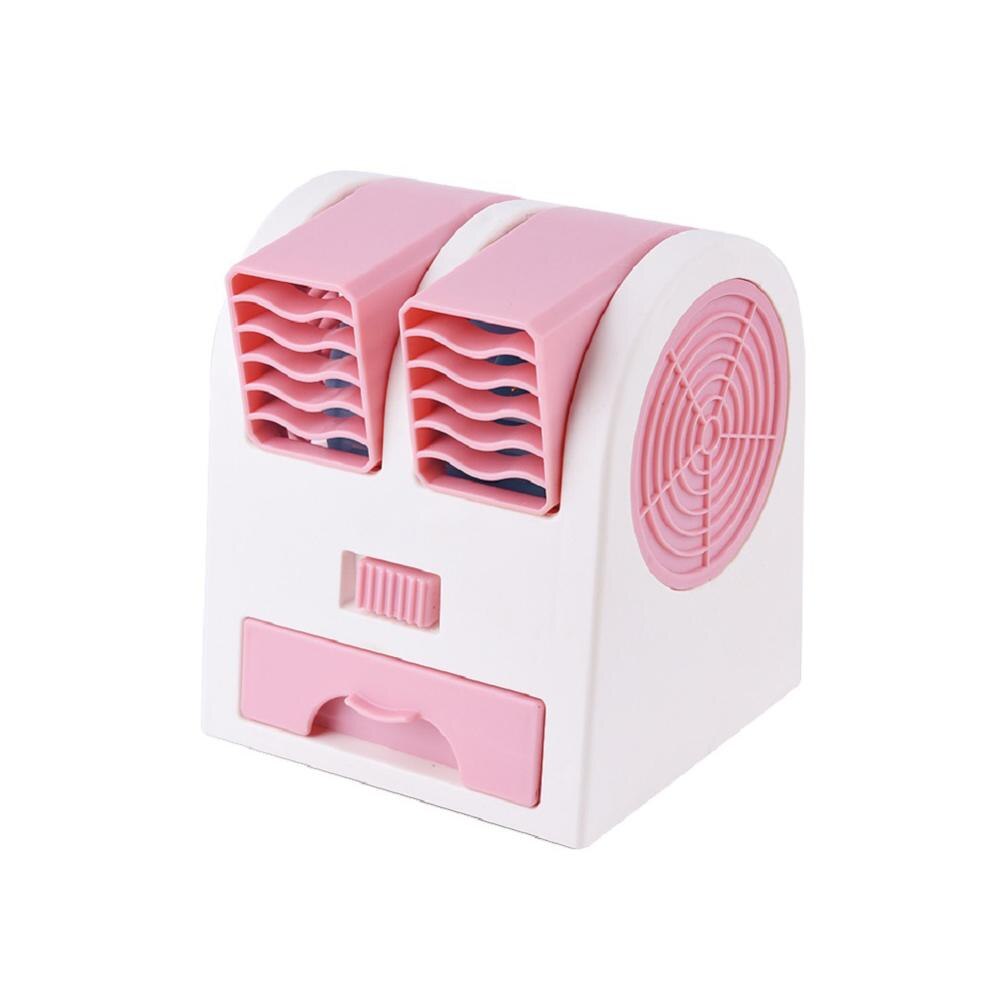 Dual-port Fan USB Mini Air Cooler USB Electric Fan Battery Charging Dual-purpose 6 Colors Arctic Air Air Conditioner Home: Pink