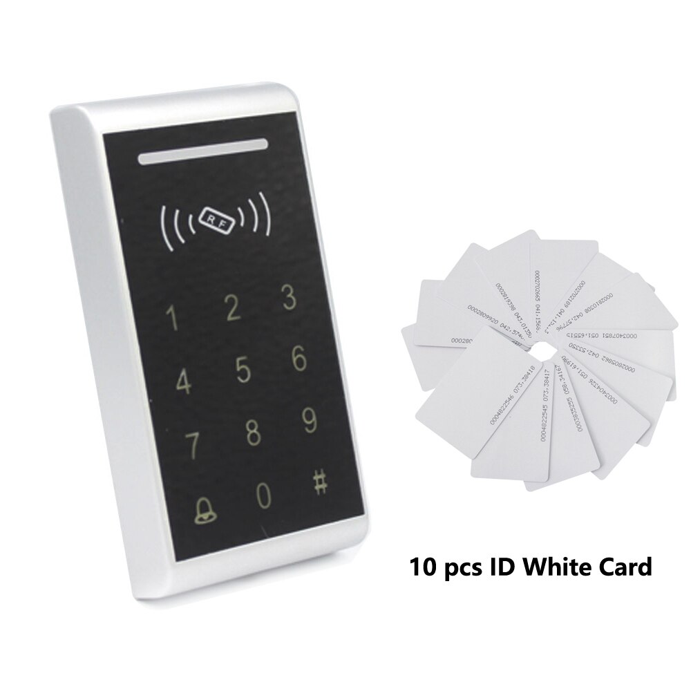 RFID Card Backlight Touch Access Control keypad 125khz Card Reader Door system Lock opener wiegand 26 output Card Reader: AC and 10 card