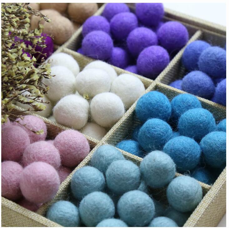 2.3cm 10Pcs 100% Wool Wool Felt Balls Lovely Diy Round Wool Ball Colorful Pom Poms craft Supplies handcraft Home Decro